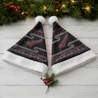 New Zealand Christmas Santa Hat Meri Kirihimete Silver Fern Knit Style Red Color LT03 - Polynesian Pride