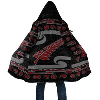 New Zealand Christmas Cloak Meri Kirihimete Silver Fern Knit Style Red Color LT03 Unisex Red - Polynesian Pride