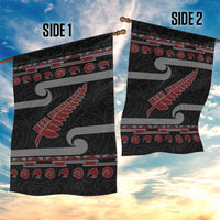 New Zealand Christmas Garden Flag Meri Kirihimete Silver Fern Knit Style Red Color LT03 - Polynesian Pride