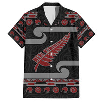 New Zealand Christmas Hawaiian Shirt Meri Kirihimete Silver Fern Knit Style Red Color LT03 Red - Polynesian Pride