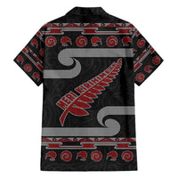 New Zealand Christmas Hawaiian Shirt Meri Kirihimete Silver Fern Knit Style Red Color LT03 - Polynesian Pride
