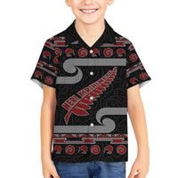New Zealand Christmas Hawaiian Shirt Meri Kirihimete Silver Fern Knit Style Red Color LT03 - Polynesian Pride