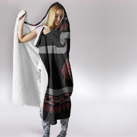 New Zealand Christmas Hooded Blanket Meri Kirihimete Silver Fern Knit Style Red Color LT03 - Polynesian Pride