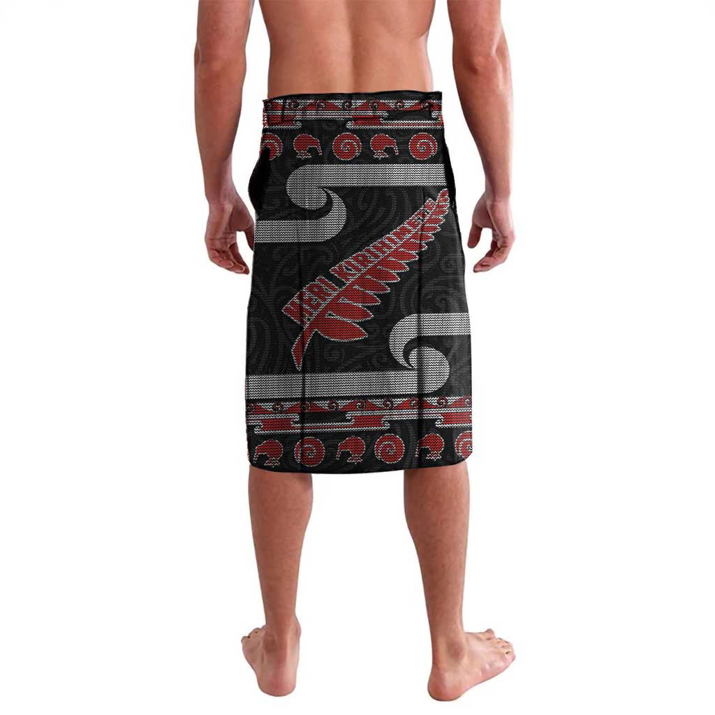 New Zealand Christmas Lavalava Meri Kirihimete Silver Fern Knit Style Red Color LT03 - Polynesian Pride