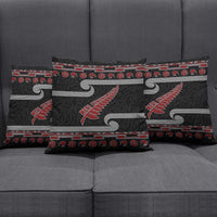 New Zealand Christmas Pillow Cover Meri Kirihimete Silver Fern Knit Style Red Color LT03 - Polynesian Pride
