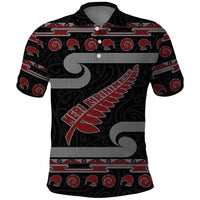 New Zealand Christmas Polo Shirt Meri Kirihimete Silver Fern Knit Style Red Color LT03 Red - Polynesian Pride