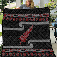 New Zealand Christmas Quilt Meri Kirihimete Silver Fern Knit Style Red Color LT03 Red - Polynesian Pride