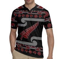 New Zealand Christmas Rugby Jersey Meri Kirihimete Silver Fern Knit Style Red Color LT03 - Polynesian Pride