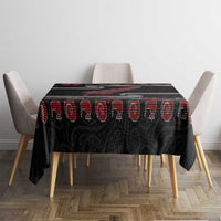New Zealand Christmas Tablecloth Meri Kirihimete Silver Fern Knit Style Red Color LT03 - Polynesian Pride