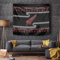 New Zealand Christmas Tapestry Meri Kirihimete Silver Fern Knit Style Red Color LT03 Red - Polynesian Pride