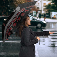 New Zealand Christmas Umbrella Meri Kirihimete Silver Fern Knit Style Red Color LT03 - Polynesian Pride