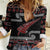 New Zealand Christmas Women Casual Shirt Meri Kirihimete Silver Fern Knit Style Red Color - Polynesian Pride