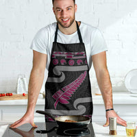 New Zealand Christmas Apron Meri Kirihimete Silver Fern Knit Style Pink Color LT03 - Polynesian Pride
