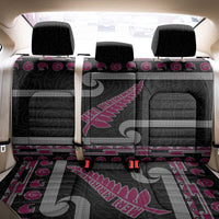 New Zealand Christmas Back Car Seat Cover Meri Kirihimete Silver Fern Knit Style Pink Color LT03 - Polynesian Pride
