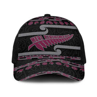 New Zealand Christmas Baseball Net Cap Meri Kirihimete Silver Fern Knit Style Pink Color LT03 One Size Black Pink - Polynesian Pride