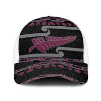 New Zealand Christmas Baseball Net Cap Meri Kirihimete Silver Fern Knit Style Pink Color LT03 One Size White Pink - Polynesian Pride