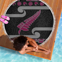 New Zealand Christmas Beach Blanket Meri Kirihimete Silver Fern Knit Style Pink Color LT03 - Polynesian Pride