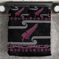 New Zealand Christmas Bedding Set Meri Kirihimete Silver Fern Knit Style Pink Color LT03 Pink - Polynesian Pride
