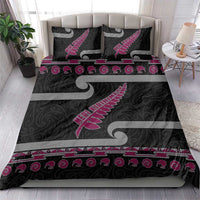 New Zealand Christmas Bedding Set Meri Kirihimete Silver Fern Knit Style Pink Color LT03 - Polynesian Pride