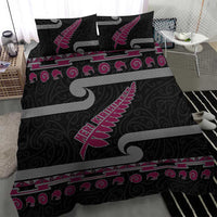 New Zealand Christmas Bedding Set Meri Kirihimete Silver Fern Knit Style Pink Color LT03 - Polynesian Pride