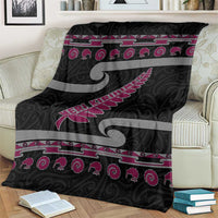 New Zealand Christmas Blanket Meri Kirihimete Silver Fern Knit Style Pink Color LT03 - Polynesian Pride