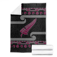 New Zealand Christmas Blanket Meri Kirihimete Silver Fern Knit Style Pink Color LT03 - Polynesian Pride