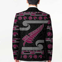 New Zealand Christmas Blazer Meri Kirihimete Silver Fern Knit Style Pink Color LT03 - Polynesian Pride