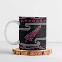 New Zealand Christmas Ceramic Mug Meri Kirihimete Silver Fern Knit Style Pink Color LT03 Pink - Polynesian Pride