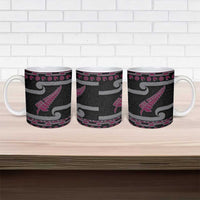 New Zealand Christmas Ceramic Mug Meri Kirihimete Silver Fern Knit Style Pink Color LT03 - Polynesian Pride
