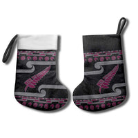 New Zealand Christmas Stocking Meri Kirihimete Silver Fern Knit Style Pink Color LT03 - Polynesian Pride