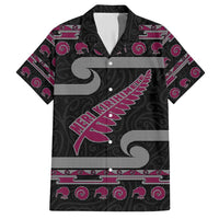 New Zealand Christmas Hawaiian Shirt Meri Kirihimete Silver Fern Knit Style Pink Color LT03 Pink - Polynesian Pride