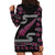 New Zealand Christmas Hoodie Dress Meri Kirihimete Silver Fern Knit Style Pink Color - Polynesian Pride
