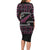 New Zealand Christmas Long Sleeve Bodycon Dress Meri Kirihimete Silver Fern Knit Style Pink Color - Polynesian Pride