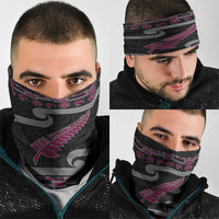 New Zealand Christmas Neck Gaiter Meri Kirihimete Silver Fern Knit Style Pink Color LT03 - Polynesian Pride