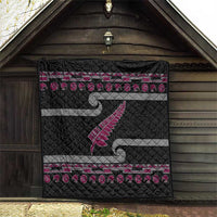 New Zealand Christmas Quilt Meri Kirihimete Silver Fern Knit Style Pink Color LT03 - Polynesian Pride
