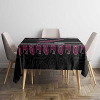 New Zealand Christmas Tablecloth Meri Kirihimete Silver Fern Knit Style Pink Color LT03 - Polynesian Pride