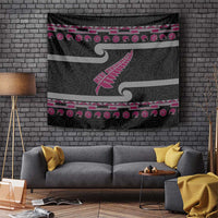 New Zealand Christmas Tapestry Meri Kirihimete Silver Fern Knit Style Pink Color LT03 Pink - Polynesian Pride