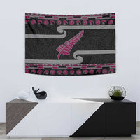 New Zealand Christmas Tapestry Meri Kirihimete Silver Fern Knit Style Pink Color LT03 - Polynesian Pride