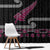 New Zealand Christmas Window Curtain Meri Kirihimete Silver Fern Knit Style Pink Color - Polynesian Pride