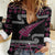 New Zealand Christmas Women Casual Shirt Meri Kirihimete Silver Fern Knit Style Pink Color - Polynesian Pride