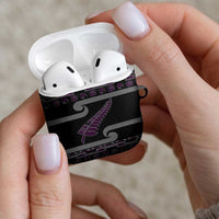 New Zealand Christmas AirPods Case Meri Kirihimete Silver Fern Knit Style Purple Color LT03 - Polynesian Pride