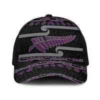 New Zealand Christmas Baseball Net Cap Meri Kirihimete Silver Fern Knit Style Purple Color LT03 One Size Black Purple - Polynesian Pride