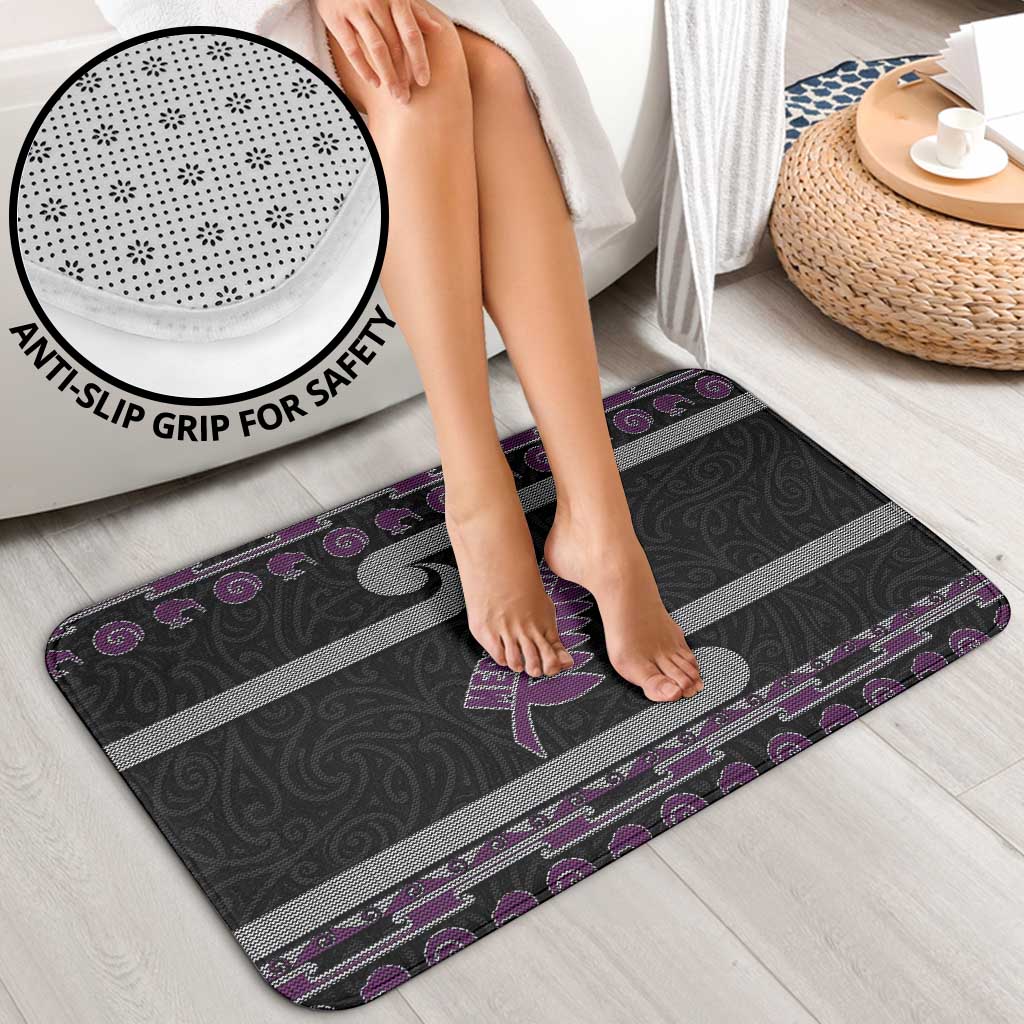 New Zealand Christmas Bathroom Set Meri Kirihimete Silver Fern Knit Style Purple Color LT03 - Polynesian Pride