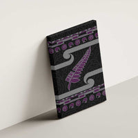 New Zealand Christmas Canvas Wall Art Meri Kirihimete Silver Fern Knit Style Purple Color LT03 - Polynesian Pride
