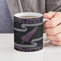 New Zealand Christmas Ceramic Mug Meri Kirihimete Silver Fern Knit Style Purple Color LT03 - Polynesian Pride