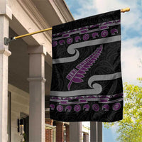 New Zealand Christmas Garden Flag Meri Kirihimete Silver Fern Knit Style Purple Color LT03 House Flag Purple - Polynesian Pride