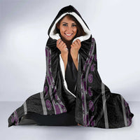 New Zealand Christmas Hooded Blanket Meri Kirihimete Silver Fern Knit Style Purple Color LT03 - Polynesian Pride