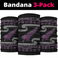 New Zealand Christmas Neck Gaiter Meri Kirihimete Silver Fern Knit Style Purple Color LT03 package One Size: 25*50cm Purple - Polynesian Pride
