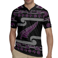 New Zealand Christmas Rugby Jersey Meri Kirihimete Silver Fern Knit Style Purple Color LT03 - Polynesian Pride