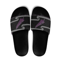 New Zealand Christmas Slide Sandals Meri Kirihimete Silver Fern Knit Style Purple Color LT03 Purple - Polynesian Pride